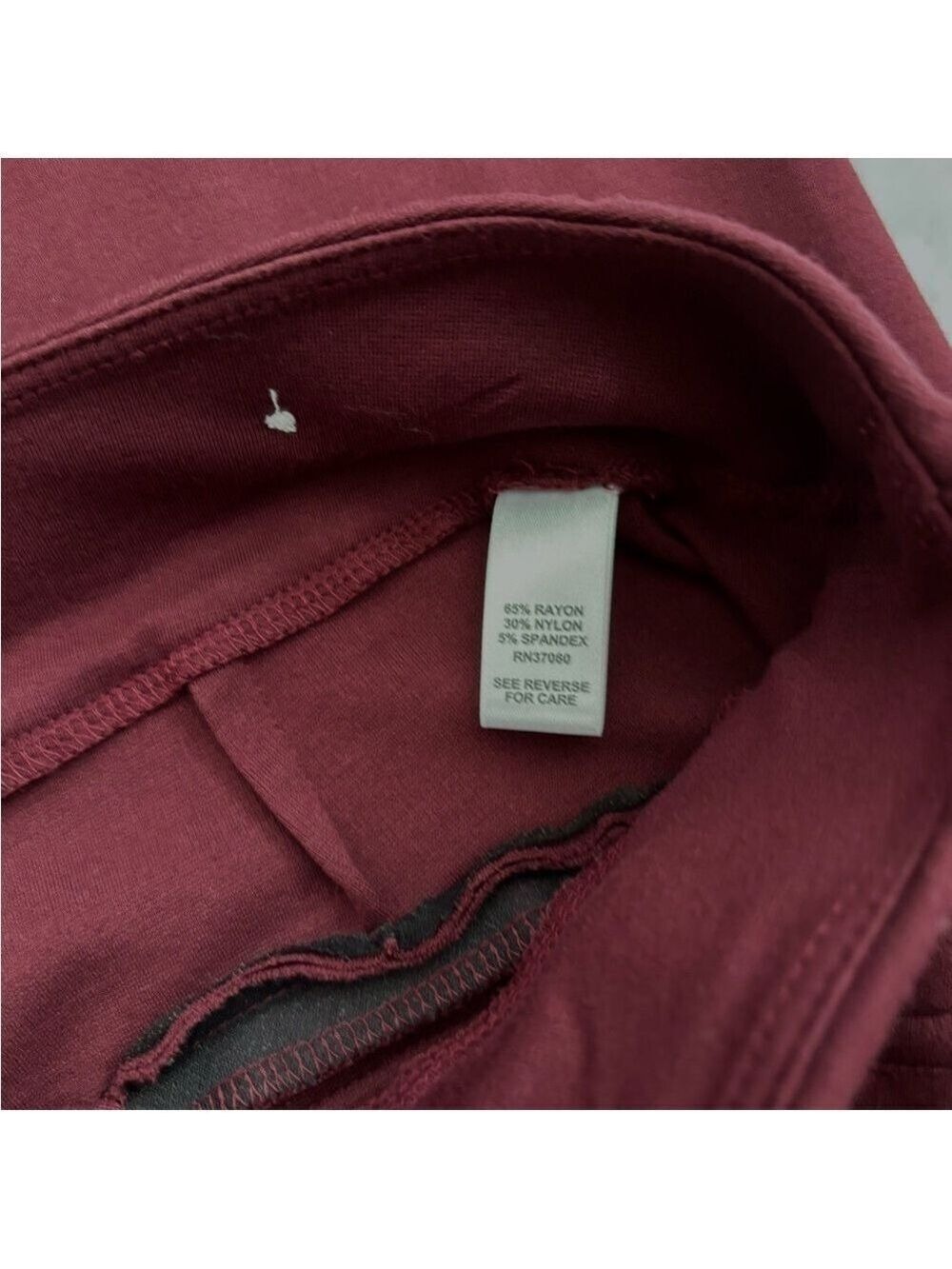Est 1946 Burgundy Ponte Pants Large Straight Leg Pull On - Picture 7 of 8